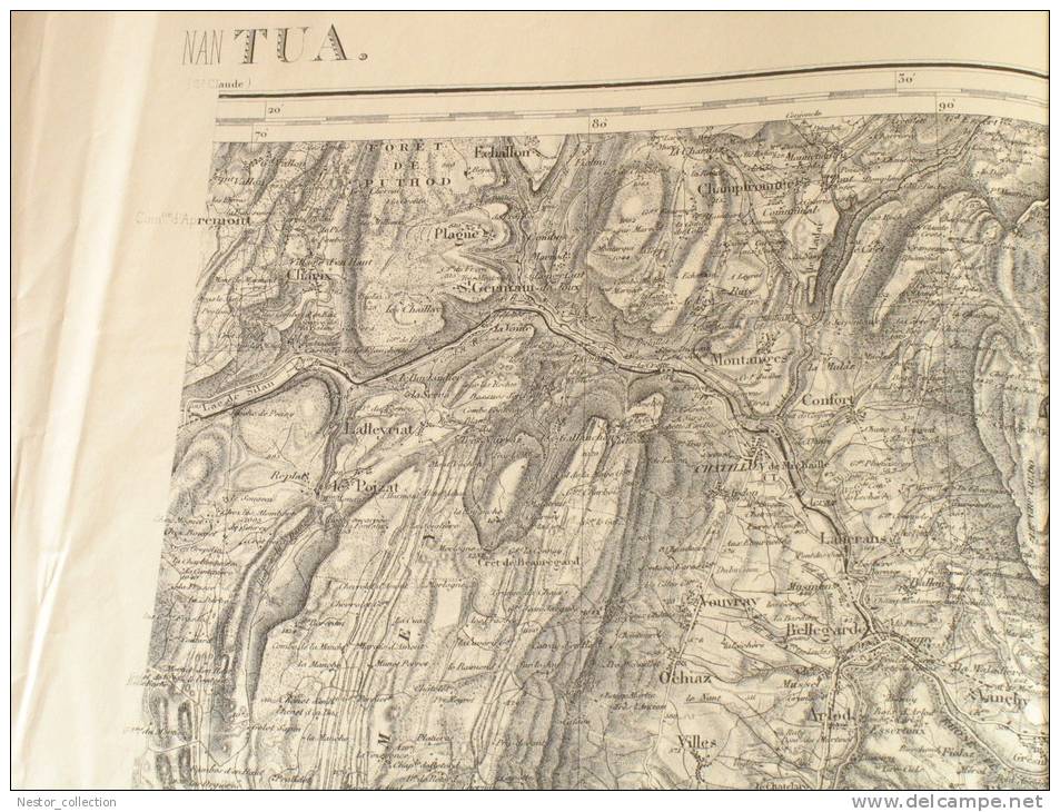 Carte NANTUA St Claude 160 Type 1889 Révisée En 1888 - Topographical Maps