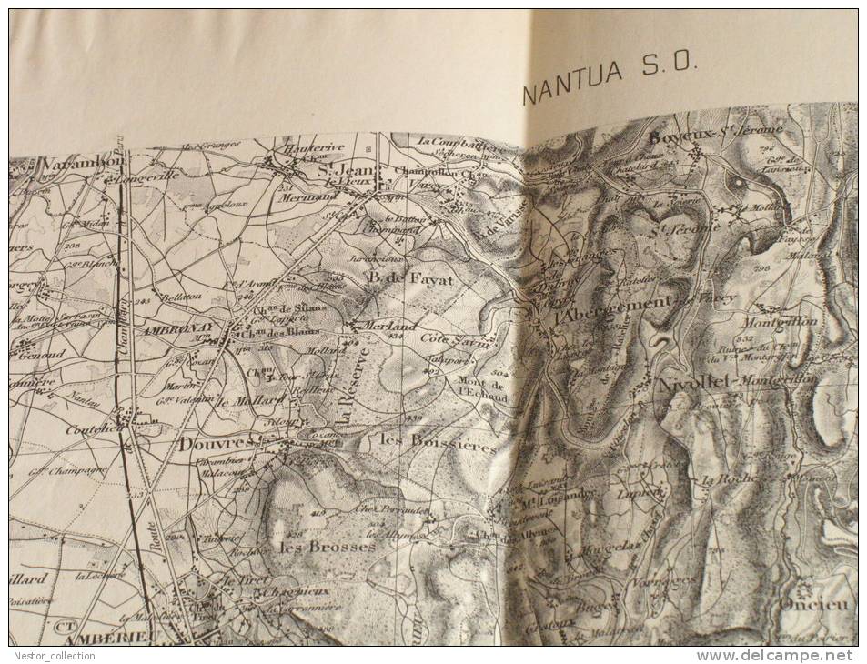 Carte NANTUA S O Type 1889 Révisée En 1888 Etat Major - Cartes Topographiques