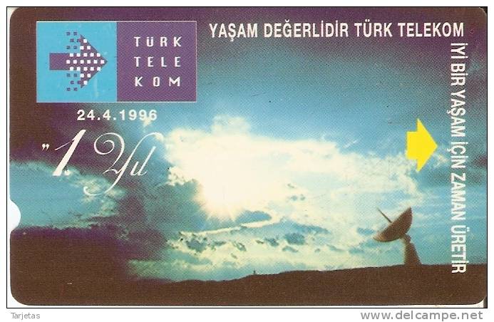 TARJETA DE TURQUIA DE UNA ANTENA PARA SATELITE DE 60 UNITS - Astronomie