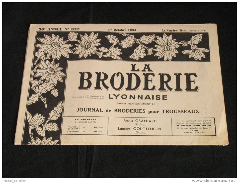 La Broderie Lyonnaise, 1 Oct 1954 1112 Broderies Pour Trousseaux - Maison & Décoration