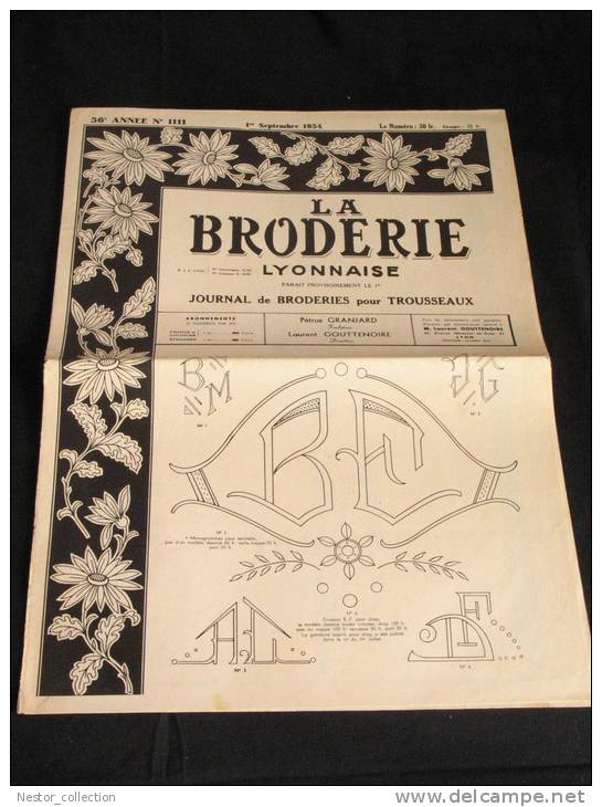 La Broderie Lyonnaise, 1 Sept 1954 1111 Broderies Pour Trousseaux - House & Decoration