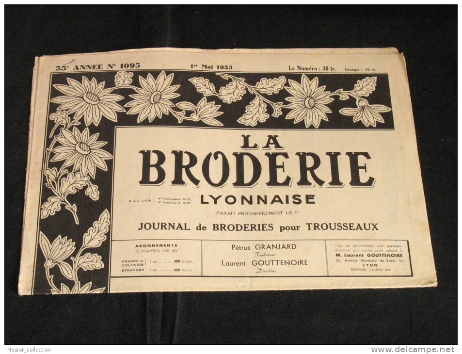 La Broderie Lyonnaise, 1 Mai 1953 1095 Broderies Pour Trousseaux - Maison & Décoration