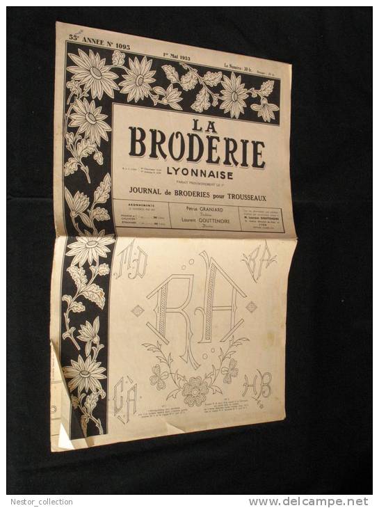 La Broderie Lyonnaise, 1 Mai 1953 1095 Broderies Pour Trousseaux - House & Decoration