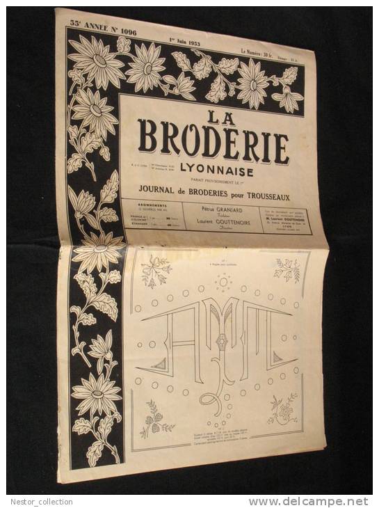 La Broderie Lyonnaise, 1 Juin1953 1096 Broderies Pour Trousseaux - House & Decoration