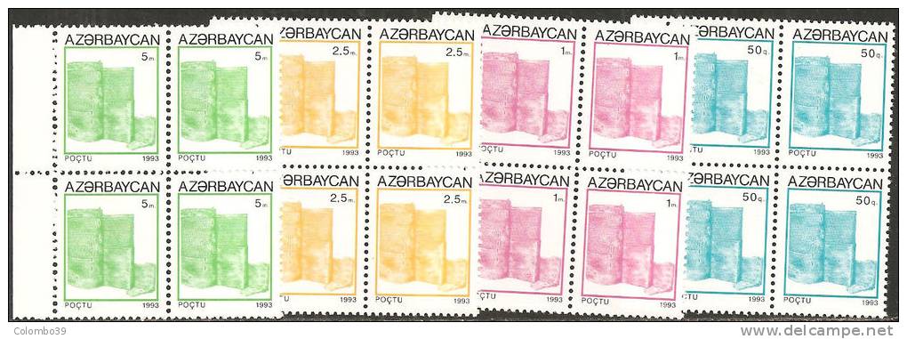 Azerbaigian  1993  MNH  -  Yv. 112/115   Bloc 4x SERIE ORDINARIA - Azerbaijan