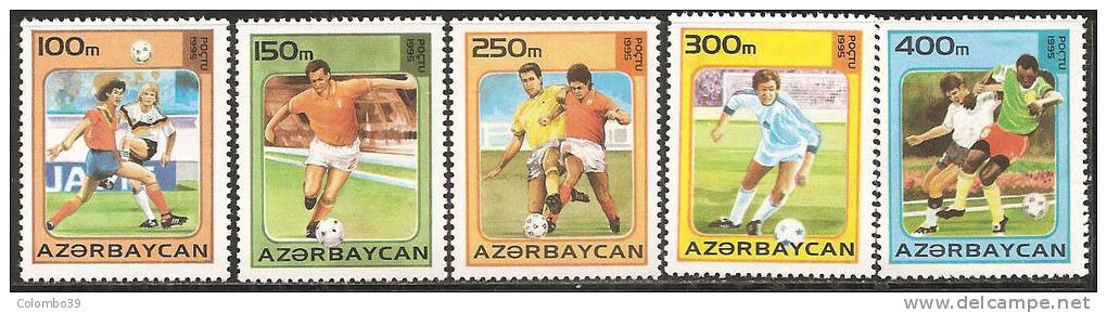 Azerbaigian  1995  MNH  -  Yv. 242A/E COPPA DEL MONDO DI FOOTBALL IN FRANCIA - Aserbaidschan