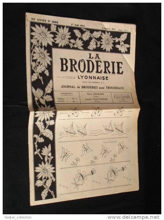 La Broderie Lyonnaise, 1 Août 1953 1098 Broderies Pour Trousseaux - Huis & Decoratie