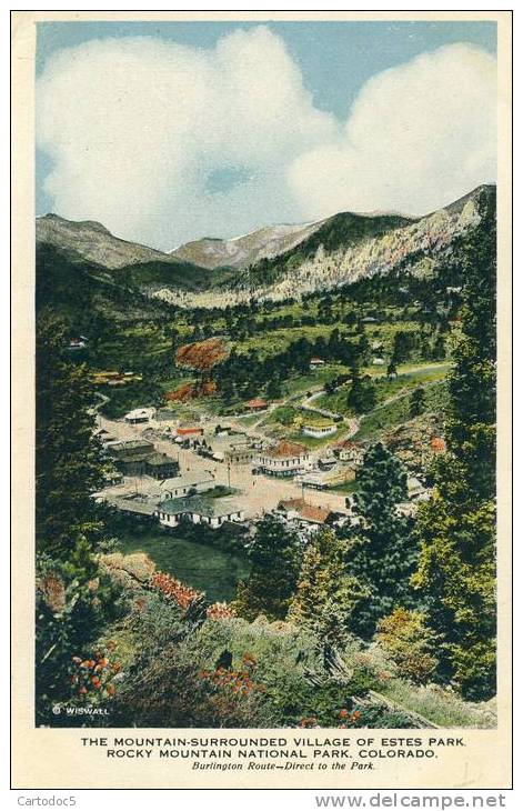 The Mountain-Surrounded Village Of Estes Park Rocky Mountain National Park  Colorado  Cpa - Rocky Mountains