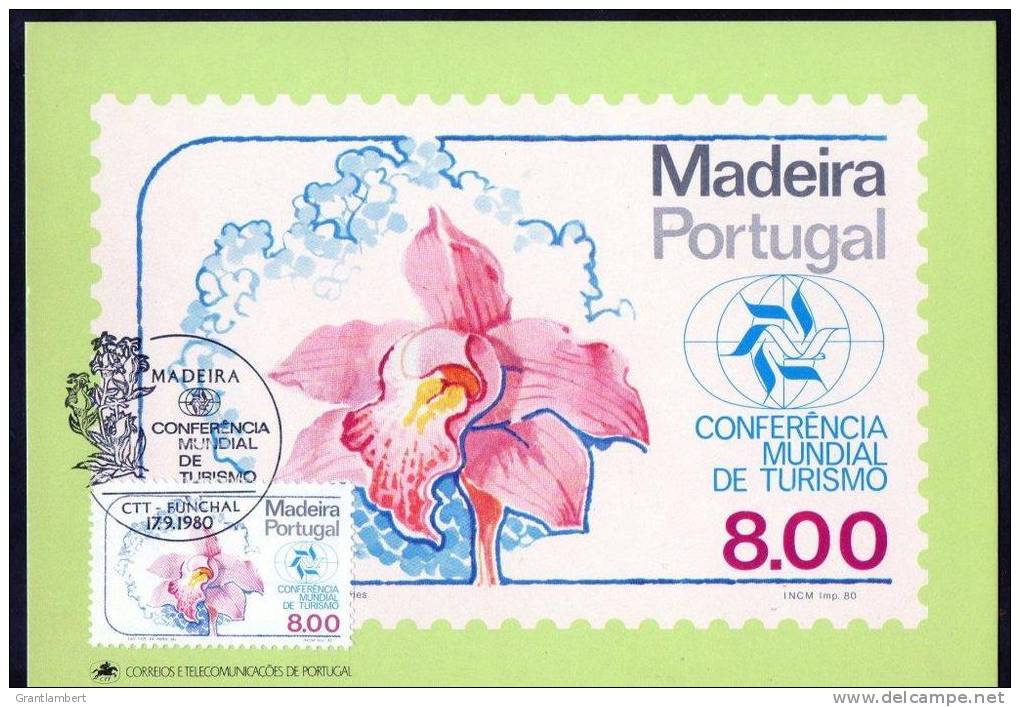 Portugal 1980 Madeira Tourism - Flowers - Orchid Maximum Card - Maximum Cards & Covers