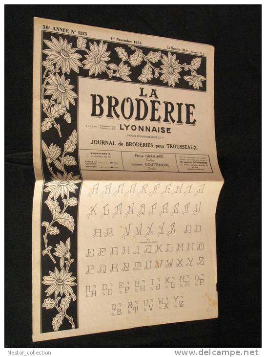 La Broderie Lyonnaise, 1 Novembre 1954 1113 Broderies Pour Trousseaux - Maison & Décoration