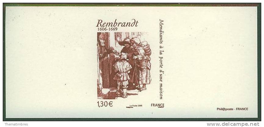 GRA3984 Mendiants à La Porte Dune Maison Rembrant Bebe 3984 France 2006 Gravure Officielle - Rembrandt