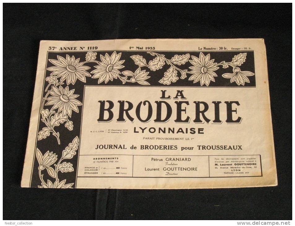 La Broderie Lyonnaise, 1 Mai 1955 1119  Broderies Pour Trousseaux - Maison & Décoration