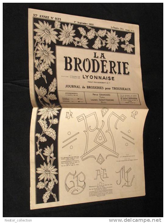 La Broderie Lyonnaise, 1 Septembre 1955 1123  Broderies Pour Trousseaux - Huis & Decoratie