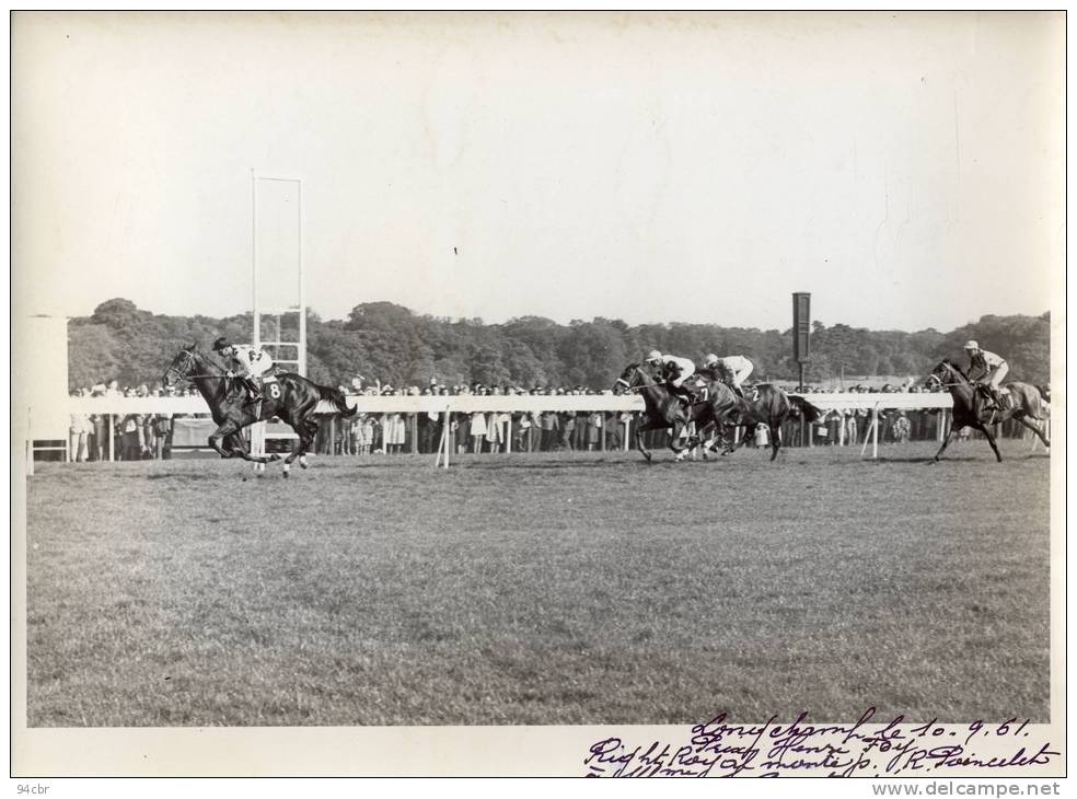 PHOTO 24X30(courses Hippiques )LONGCHAMP Prix Henri Foy RIGHT ROYAL Monté Poincelet 10.0961 - Sports