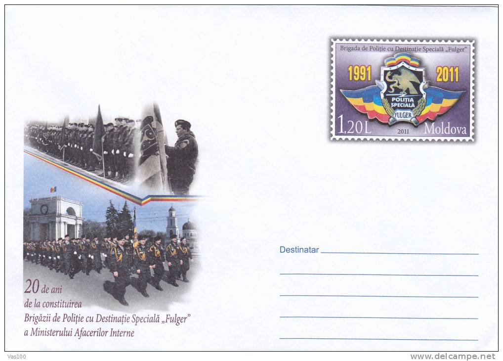 POLICE AND GENDARMERIE,COAT OF ARMS,2012,COVER STATIONERY UNUSED, MOLDOVA. - Policia – Guardia Civil