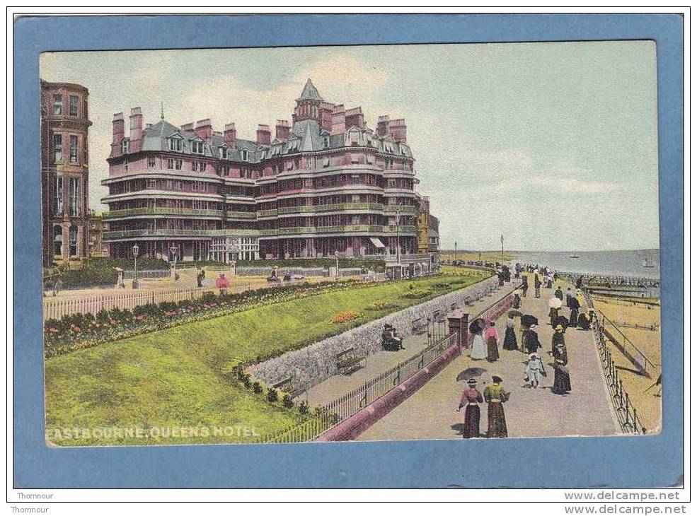 EASTBOURNE  - QUEEN´S  HOTEL  - 1909 -  BELLE CARTE  ANIMEE - - Eastbourne