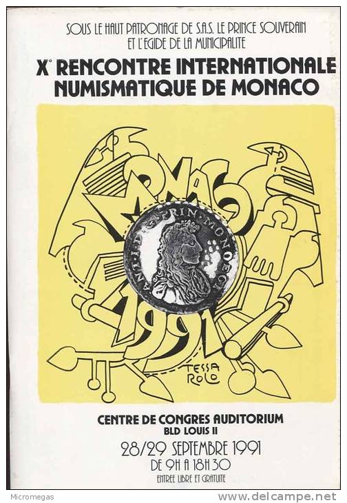 Xe Rencontre Internationale Numismatique De Monaco - 1991 - Livres & Logiciels