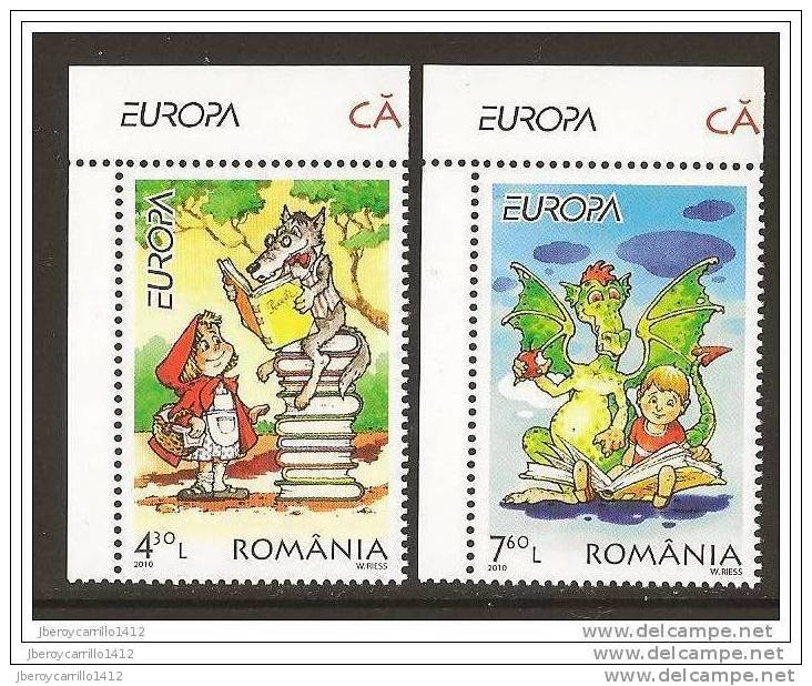 NOVEDAD - RUMANIA  - EUROPA 2010 -TEMA ANUAL " LIBROS INFANTILES".- SERIE 2 V: -  DENTADO  (PERFORATED) - 2010