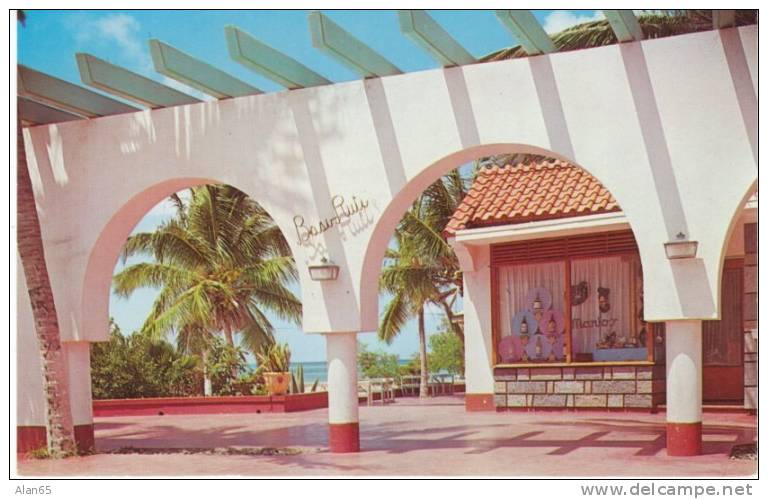 Palmbeach Aruba, Basi-Ruti Hotel Club, Great Decor Architecture On C1950s Vintage Postcard - Aruba