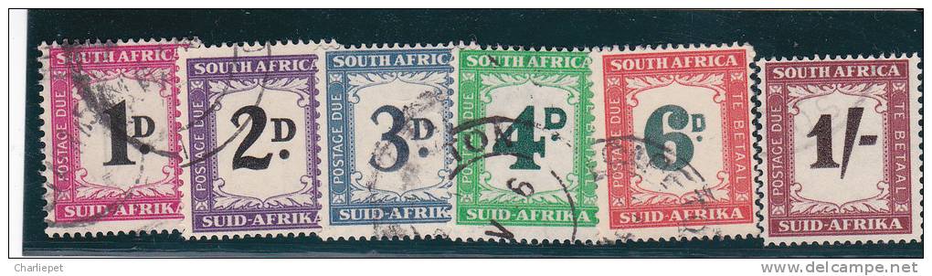 South Africa Scott # J40-45 Used  Catalogue $45.75 - Postage Due