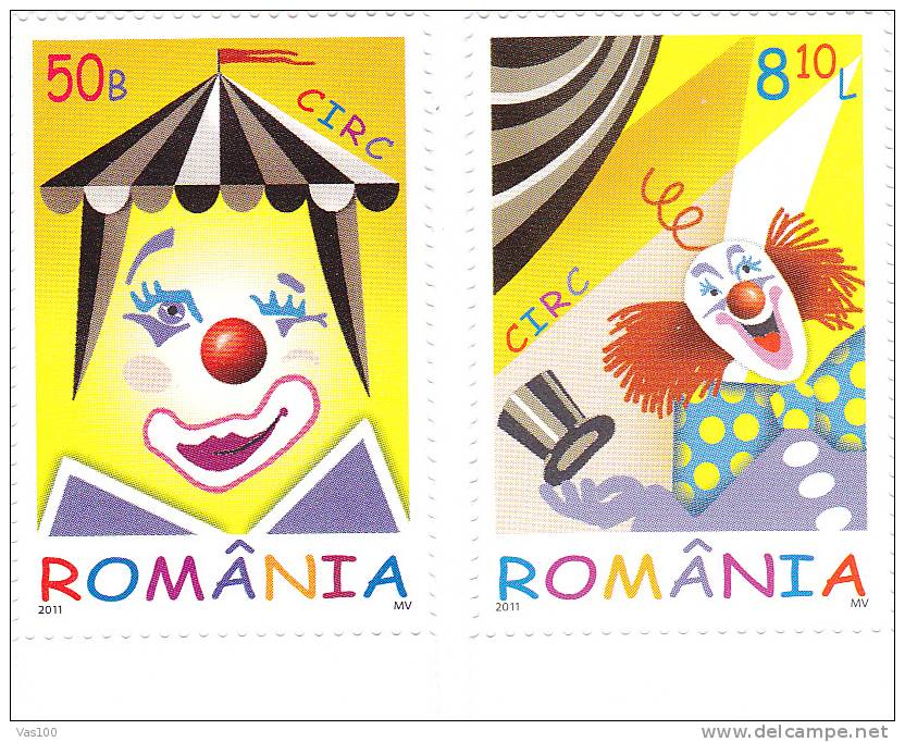 Cirque,Circus,Circ, 2011  Full Set,MNH - Romania.EXTRA PRICE FACE VALLUE! - Ongebruikt