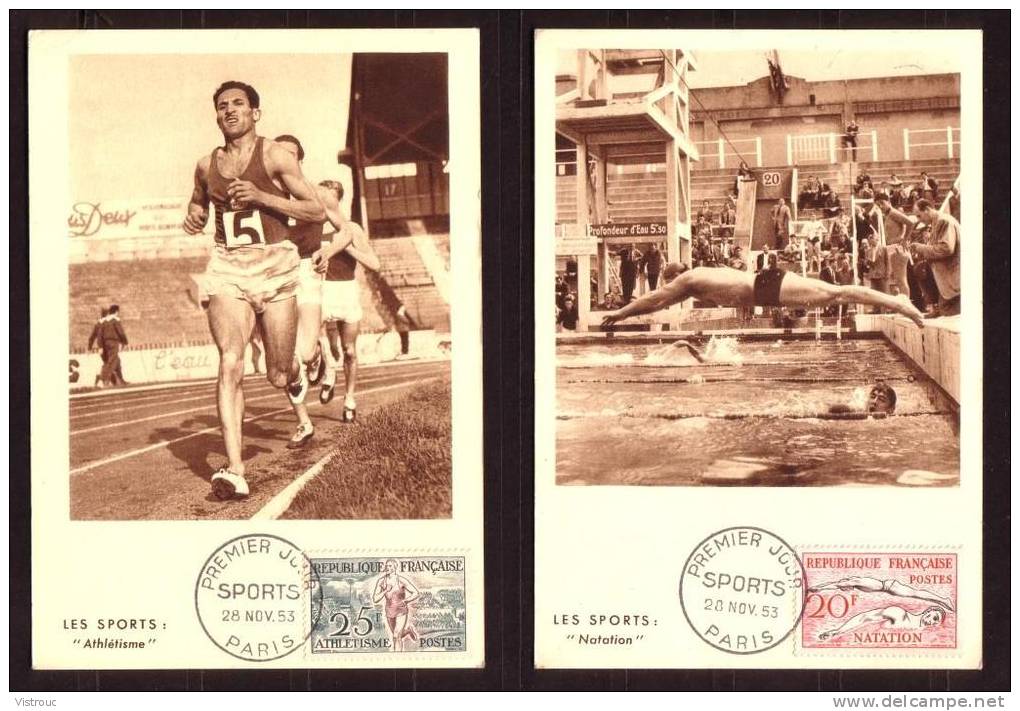 Y/T N° 960/65 Sur 6 Cartes-Maximum - Jeux Olympiques D'Helsinki 1952 - Natation, Athlétisme,escrime, Canoë, Aviron, Hipp - 1950-1959
