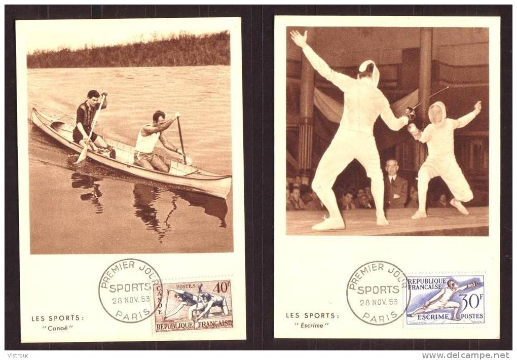 Y/T N° 960/65 Sur 6 Cartes-Maximum - Jeux Olympiques D'Helsinki 1952 - Natation, Athlétisme,escrime, Canoë, Aviron, Hipp - 1950-1959