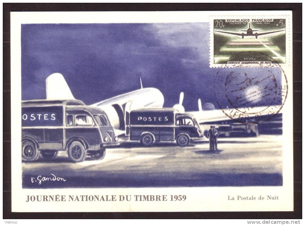 Y/T N° 1196 Sur  Carte-Maximum - Journée Du Timbre Et 20 Ième Anniv. Du Service Aéropostal. - 1950-1959