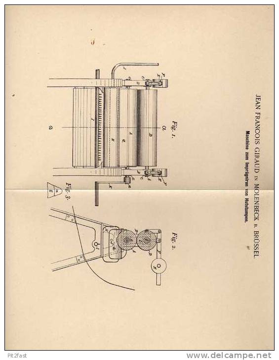 Original Patentschrift - J. Giraud In Molenbeek B. Brüssel , 1899 , Maschine Für Hüte , Hut !!! - Machines