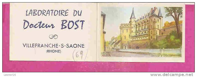 VILLEFRANCHE SUR SAONE - * CALENDRIER 1956 * Distribué Par Le * LABORATOIRE DU DOCTEUR BOST * - Illustré CHATEAU AMBOISE - Kleinformat : 1941-60