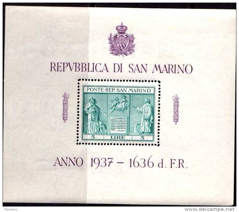 PIA - SAN  MARINO - 1937  : Indipendenza  -  (SAS  Bf  1) - Blocs-feuillets