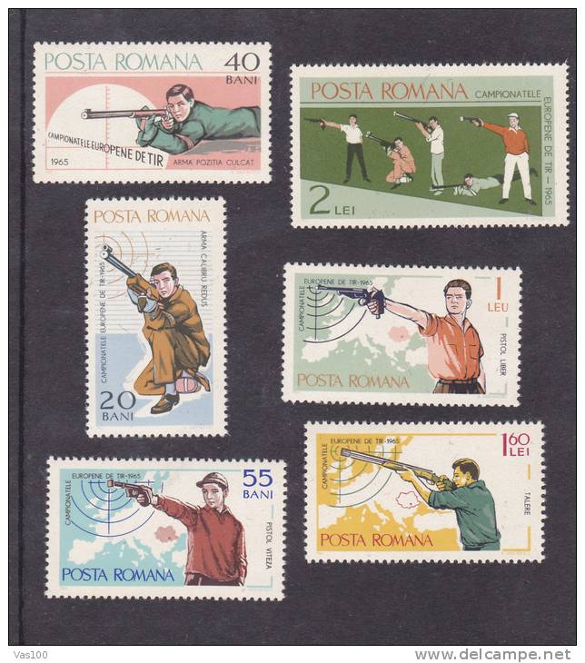 EUROPEAN CHAMPIONSHIPS TIR BUCHAREST,1965,Yv .#  2126-31,MNH,MINT ROMANIA. - Unused Stamps