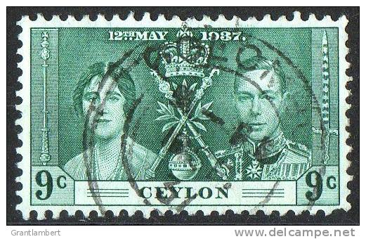 Ceylon 1937 Coronation 9c Used - Ceylon (...-1947)