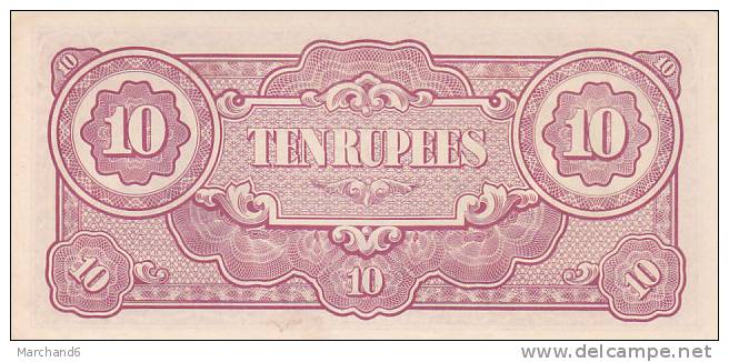 BILLET BURMA MYANMAR CAPITAL RANGOON INDIA BIRMANIE JAPANESE OCCUPATION JAPANESE GOVERNMENT 10 RUPEES TEN RUPEES - Myanmar