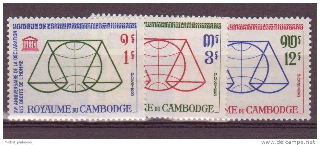 Cambodge N°141 à 143** Neuf Sans Charniere - Cambodia