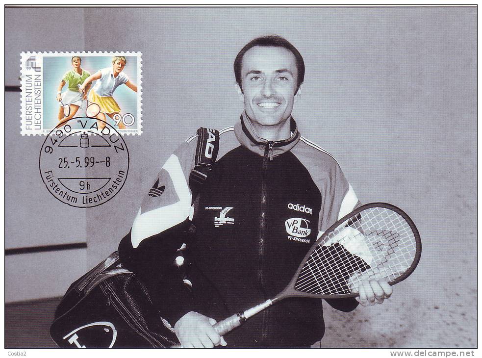 Badminton Maximum Card With Stamp 1999 Liechtenstein - Badminton