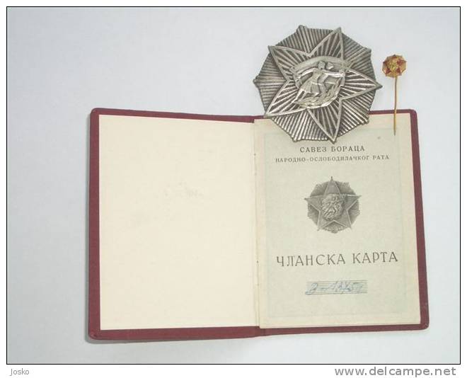 WW2 - YUGOSLAVIA PARTISANS ... SUBNOR 1941-1945 ... Medal + Pin + ID Card ** Partizans Partisan Partizan Yougoslavie - Other & Unclassified