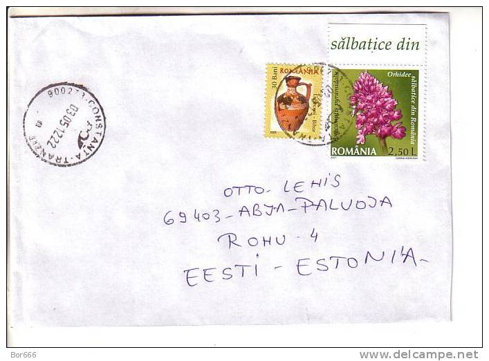 GOOD ROMANIA Postal  Cover To ESTONIA 2012 - Good Stamped: Ceramic ; Orchid - Lettres & Documents