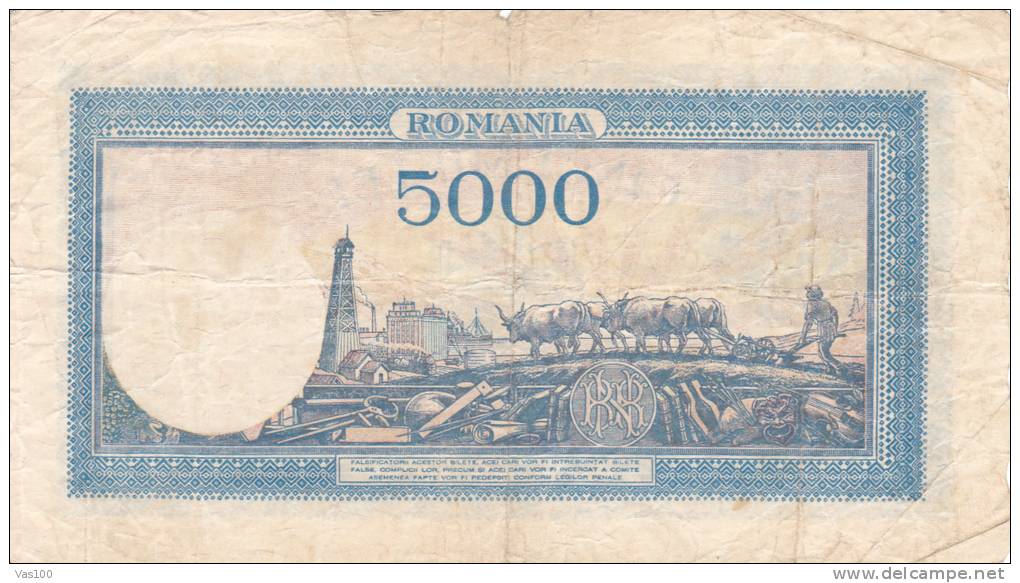 Roumanie - Romania 5 000 LEI 20 DEC 1945. - Romania