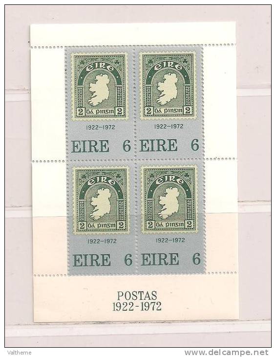 IRLANDE   ( EUIR - 4 )   1972  N° YVERT ET TELLIER  BLOC N° 1  N** - Blocks & Sheetlets