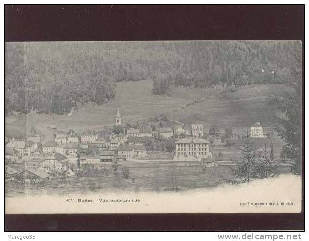 Buttes Vue Panoramique édit.juvet Morier N° 407 Double Format9  X 28,6 Cms - Buttes 