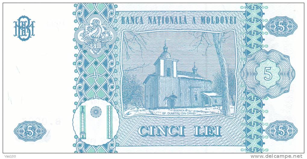 Moldova Billete De"CINCI LEI" Issue 1994 ,UNC/NONCIRCULE. - Moldawien (Moldau)