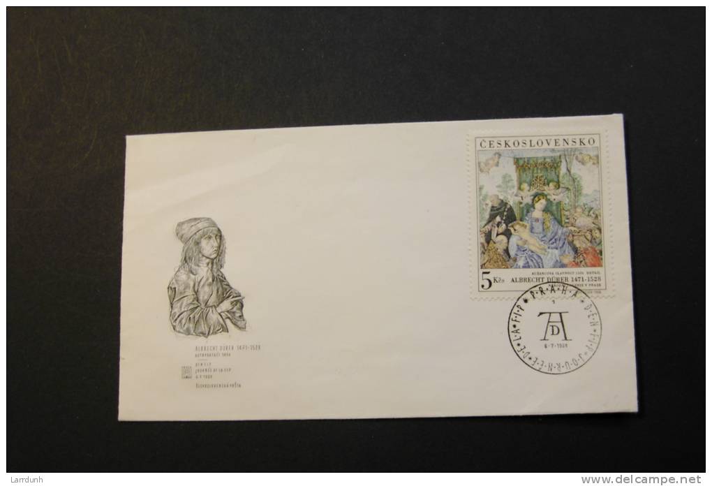 Czechoslovakia 1637 Painting By Durer Madonna With The Rose Garlands Day Of Issue Cancel 1968 A04s - FDC