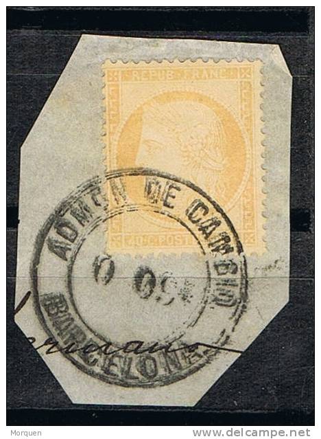 Administracion Cambio BARCELONA 009 Sobre Sello Frances Ceres 40 Cts - Used Stamps