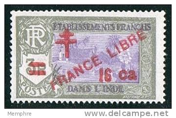 INDE ßurcharge «Croix De Lorraine Et FRANCE LIBRE»  16 Ca Sur 3R Maury  255  ** - Unused Stamps