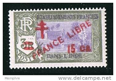 INDE ßurcharge «Croix De Lorraine Et FRANCE LIBRE» 15 Ca Sur 3R  Maury  254 ** - Unused Stamps