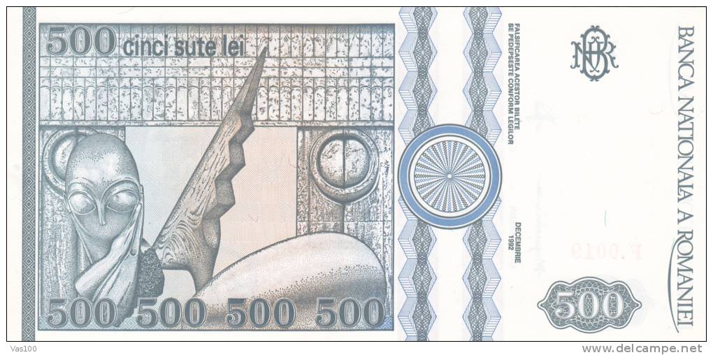 Romania ,1992, Banknote 500 LEI, CINCI SUTE LEI,UNC / NONCIRCULE. - Roumanie