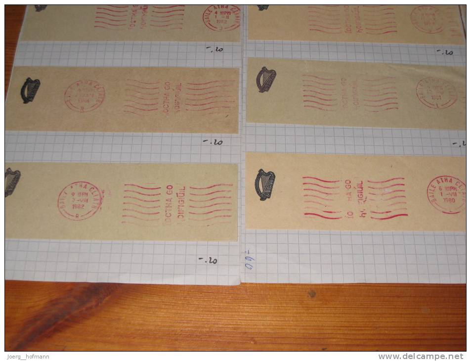 9 Cutouts Ireland Irland Used Official Dienstbrief Freistempler Metermarks - Verzamelingen & Reeksen