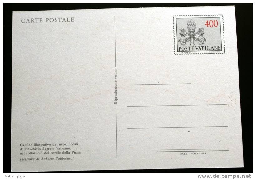 VATICANO 1984 - OFFICIAL POSTCARD 400 LIRE ARCHIVIO SEGRETO - Entiers Postaux