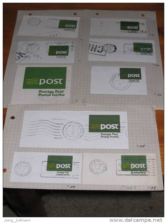 9 Cutouts Ireland Irland Irish Postal Stationery Ganzsache  An Post Stamped Different In Limerick And In Dublin - Colecciones & Series